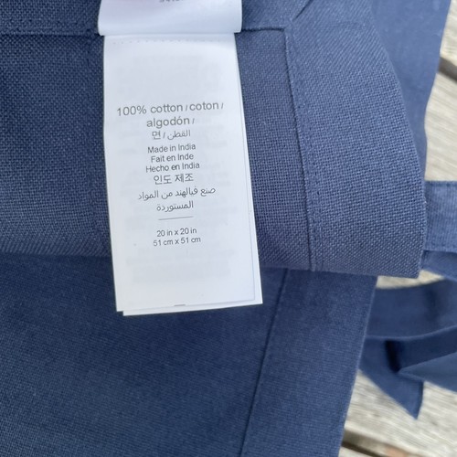 Juego de 4 servilletas de bolsillo para vajilla Williams Sonoma azul marino nuevas sin etiquetas - Imagen 4 de 4