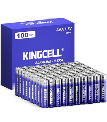 KINGCELL AAA Batteries 100 Count Pack, 1.5V Triple A