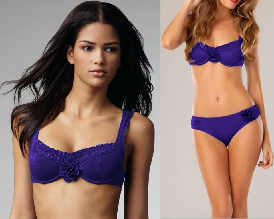 Sujetador con aros moldeado pastelería francesa Betsey Johnson bikini traje de baño top S $120 Foto 3 de 4