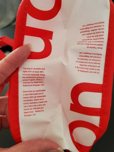 "Bolso de Mano de Compras Reutilizable LULULEMON Manijas de Tela Cierre a Snap 11,5"" x 9"" x 4" - Imagen 3 de 3
