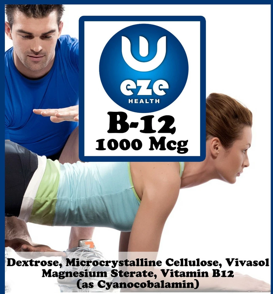 EZE HEALTH Vitamin B12 Methylcobalamin 1000mcg - 100 Tablets - Reduces Tiredness & Fatigue