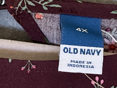 Neu Größe 4X Old Navy Maxikleid Blumenmuster Lila Puff Ärmel offener Rücken - Bild 4 von 8