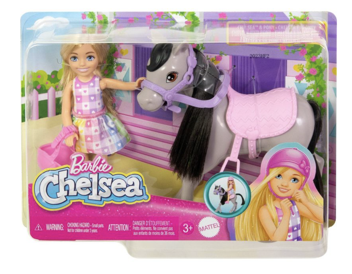Barbie Chelsea Doll Horse Toy Set Bends at Knees 
