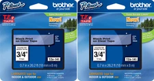 New Genuine Brother P-Touch TZe-141 2PK Black on Clear Laminated Tape