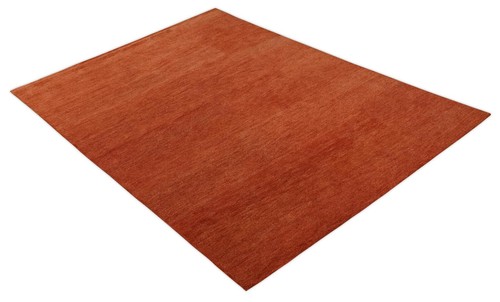 Hand Tufted 8x10 Rust Solid Plain Wool area rug - DD/CPT14 - Picture 3 of 12