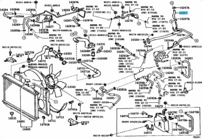 TOYOTA SUPRA JZA70 Genuine 1JZ-GTE Water By-Pass Hose No.3 16267