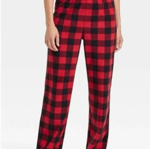 Women's Red Black Buffalo Check Flannel Pajama Pants Size XS - NWT