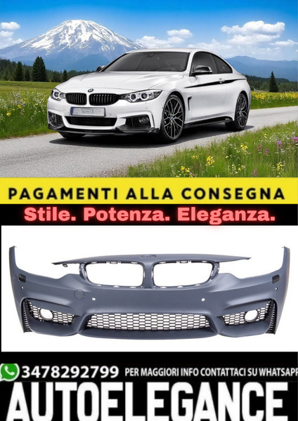 💫Paraurti Anteriore Look M4 Con Sra Per Bmw Serie 4 F32 Coupé, Cabrio💫-image