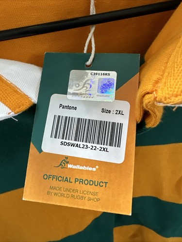 Wallabies Hooped Classic Rugby Jersey 23/24 - Picture 3 of 4
