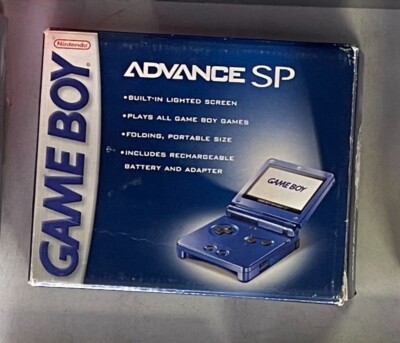 GameBoy Advance SP Cobalt Blue Nintendo AGS-001 Handheld System Complete in Box