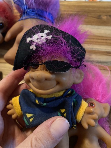 Vintage Troll Lot -1986 DAM 5" Russ 3” Mini DAM Pirate Dr. Hand Puppet And More - Picture 14 of 15