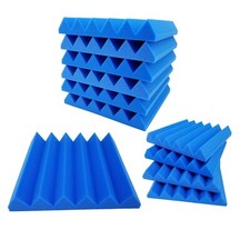 24pk Blue Premium 2 inch Acoustic Foam Panel Tile Wall Studio Sound Proof 12x12