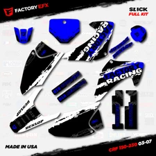 White & Blue USA Slick Racing Graphics Kit fits Honda CRF150 03-07 CRF 150 decal