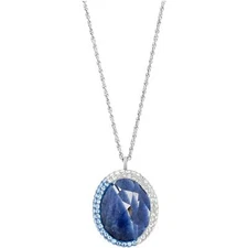 Swarovski Women's Pendant Necklace Rhodium with Blue and Clear Crystals 5135151