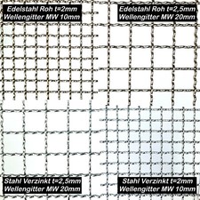 Individuelle Wellengitter Edelstahl & Stahl verzinkt  Quadratisch MW 10mm & 20mm