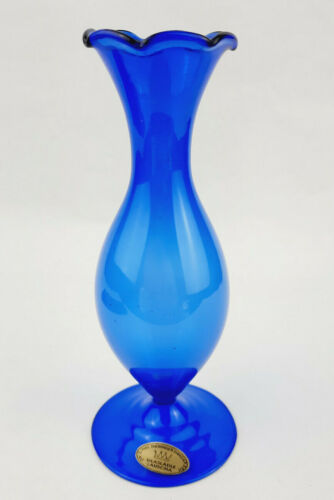 Glaslädle Vintage blaue Glas Tischvase Qualitäts Handarbeit Lauscha Thüringen - Bild 1 von 8