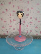 Vintage Antique Art Deco Flapper Hat Stand Wooden With Painted/Stamped Bottom...