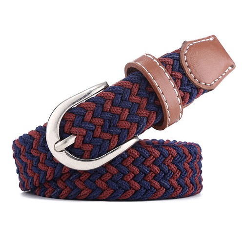 Women Skinny Crochet Knitted Stripe Elastic Belts Waistband Canvas Stretch Belt - Picture 17 of 17