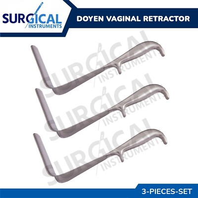 Set of 3 Pcs Doyen Vaginal Retractors Small, Medium, & Lage OB/Gyne German Grade