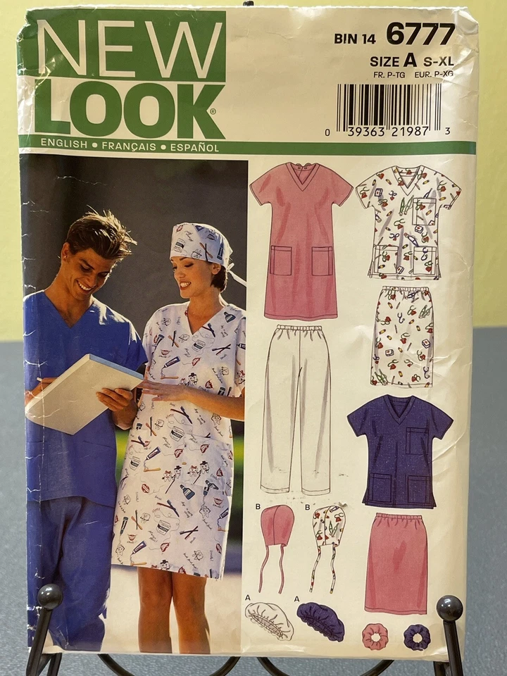 UNCUT Simplicity New Look 6777 Unisex Dress Caps Pants Skirt SCRUBS Sz S M L XL - Image 3 of 4