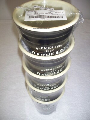 FULL SLEEVE OF 5 CUPS PER PURCHASE BACARDI OAKHEART SPICED HEAVY DUTY 16 oz NEW!