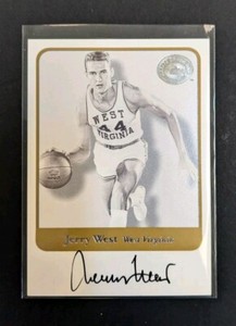 2001 Fleer GOTG Jerry West Greats Game Auto Signed Autograph On Card Lakers WVU 