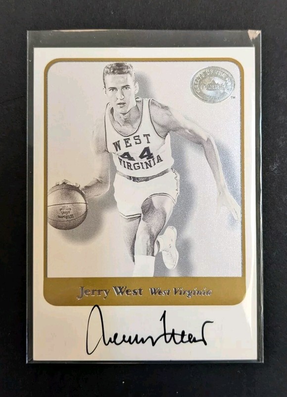 2001 Fleer GOTG Jerry West Greats Game Auto Signed Autograph On Card Lakers WVU 