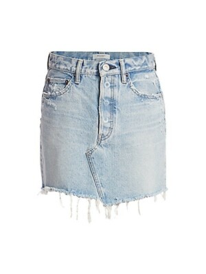Moussy Vintage Wellington Blue Jean Skirt Light Wash Denim size 28 $235 NWT