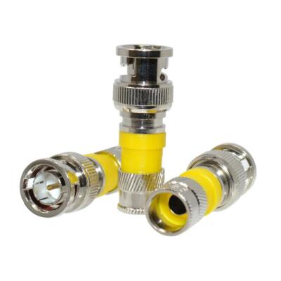 Logico BNC Type 75 Ohm Coaxial Coax RG6  CCTV Connector (10 Pack)