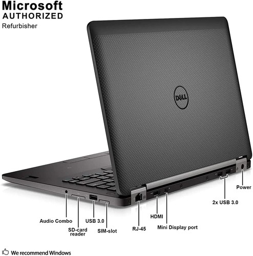 DELL LATITUDE E7470 14" LAPTOP PC WINDOWS 10 INTEL i7 2.6GHz 8GB RAM 128GB SSD - Picture 4 of 8