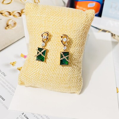 Aretes En Oro Chapado 18k Pendientes De Perlas Brillantes Aretes Para Mujer Moda