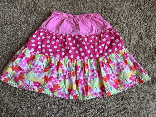 GYMBOREE TEA TIME AFTERNOON SPRING EASTER YELLOW PINK FLORAL SKIRT SIZE 7 - Picture 4 of 4