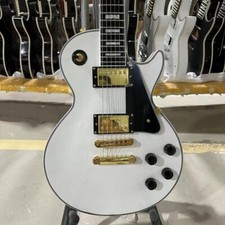Custom Electric Guitar White Color Mahogany Body Ebony Fretboard Fret Binding