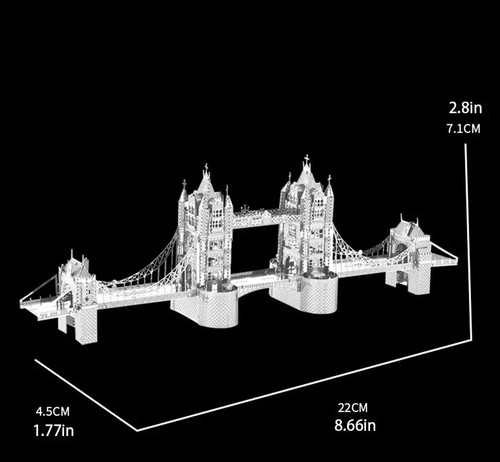 LARGE Tower Bridge London 3D Miniature Self Assembly Metal Model DIY Kit ENGLAND - Picture 4 of 5
