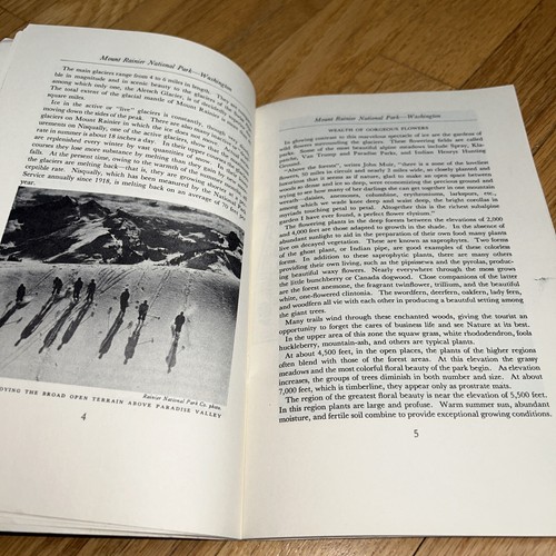 1937 MOUNT RAINIER NATIONAL PARK Book U.S. Department of Interior - HAROLD ICKES - Picture 6 of 13