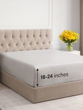 Extra Deep King Fitted Sheet - Hotel Luxury Single Fitted Sheet Only - Easily...