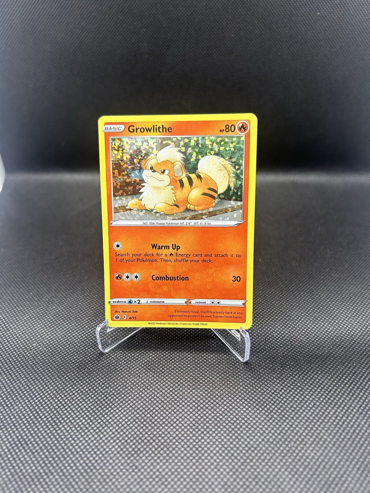 Growlithe 4/15 Holo McDonald’s 2022 Promo Pokemon Card