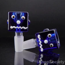 2½" Square Robo Glass Slide Bowl 14mm Water Pipe Hookah Head Piece Thick Bowl BL