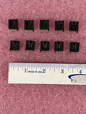 104450-3 4 POSITION SHROUDED HEADER CONNECTOR 2.54MM SOLDER TYCO (LOT OF 10)