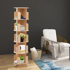 360° Rotating Bookshelf Bookcase Storage Shelf , Freestanding Display Rack Stand