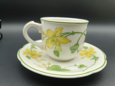 6x Vintage Villeroy&Boch Porcelain Geranium Old Style Coffee Cup Saucer #1