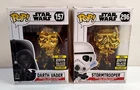 2 x Star Wars Pop Vinyl Gold 2019 Galactic Convention DARTH VADER & STORMTROOPER