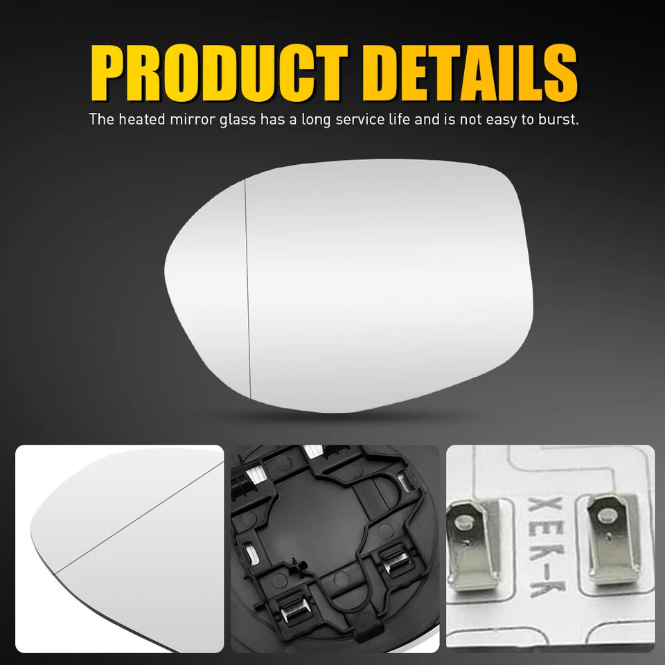 Espejo de puerta de vidrio térmico lado del conductor izquierdo para Honda Odyssey 2014 2015 2016 2017 Foto 2 de 4