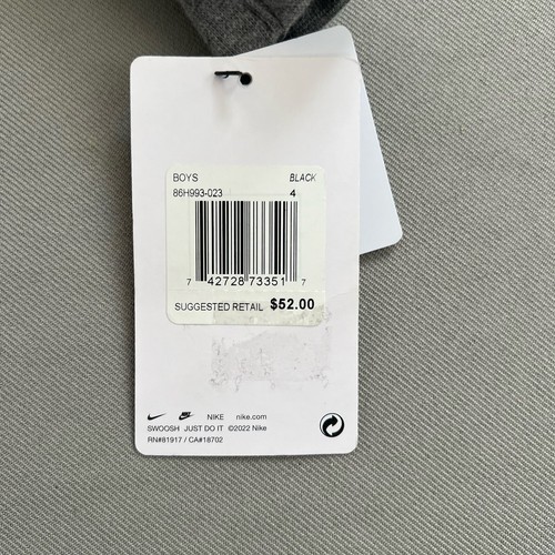 Nike Boy Sweatsuit Set Size 4 Logo Sweatshirt & Sweatpants Black 86H993-023 NEW - Picture 5 of 19