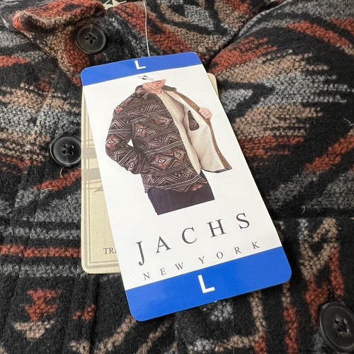 Jachs Men's Wool Blend Sherpa Lined Flannel Shirt Jacket Size Large Tribal Aztec - Picture 9 of 11