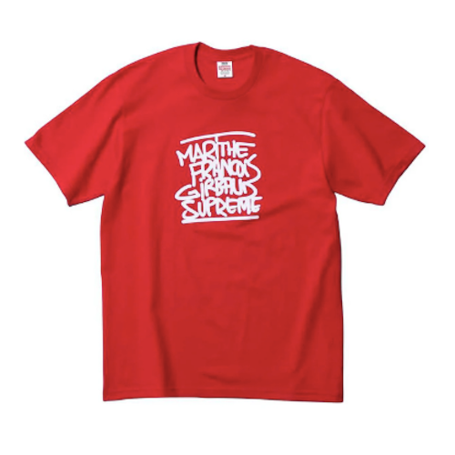 SUPREME SS25 MARITHÉ + FRANÇOIS GIRBAUD TEE BLACK WHITE RED SUPREME SS25 MARITHÉ + FRANÇOIS GIRBAUD TEE BLACK WHITE RED