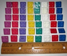 LOT of 48 Assorted Colors of BUILDING BLOCK BUTTONS Square Shank Type