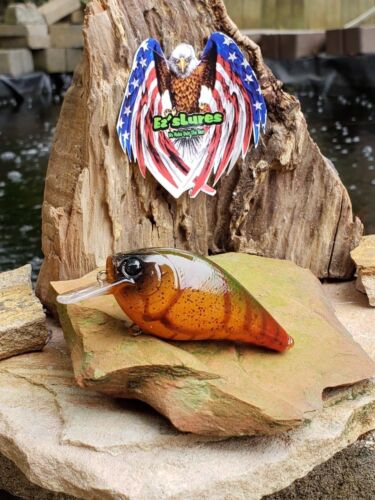 Crankbait de 2,5 cuadrados pintado a medida (CRAWFISH CLÁSICO) - Imagen 4 de 8