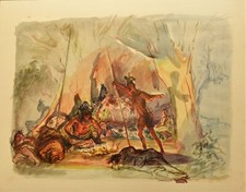 Max Slevogt - Farblithographie/ Aquarell 1923  " Abenteuer "