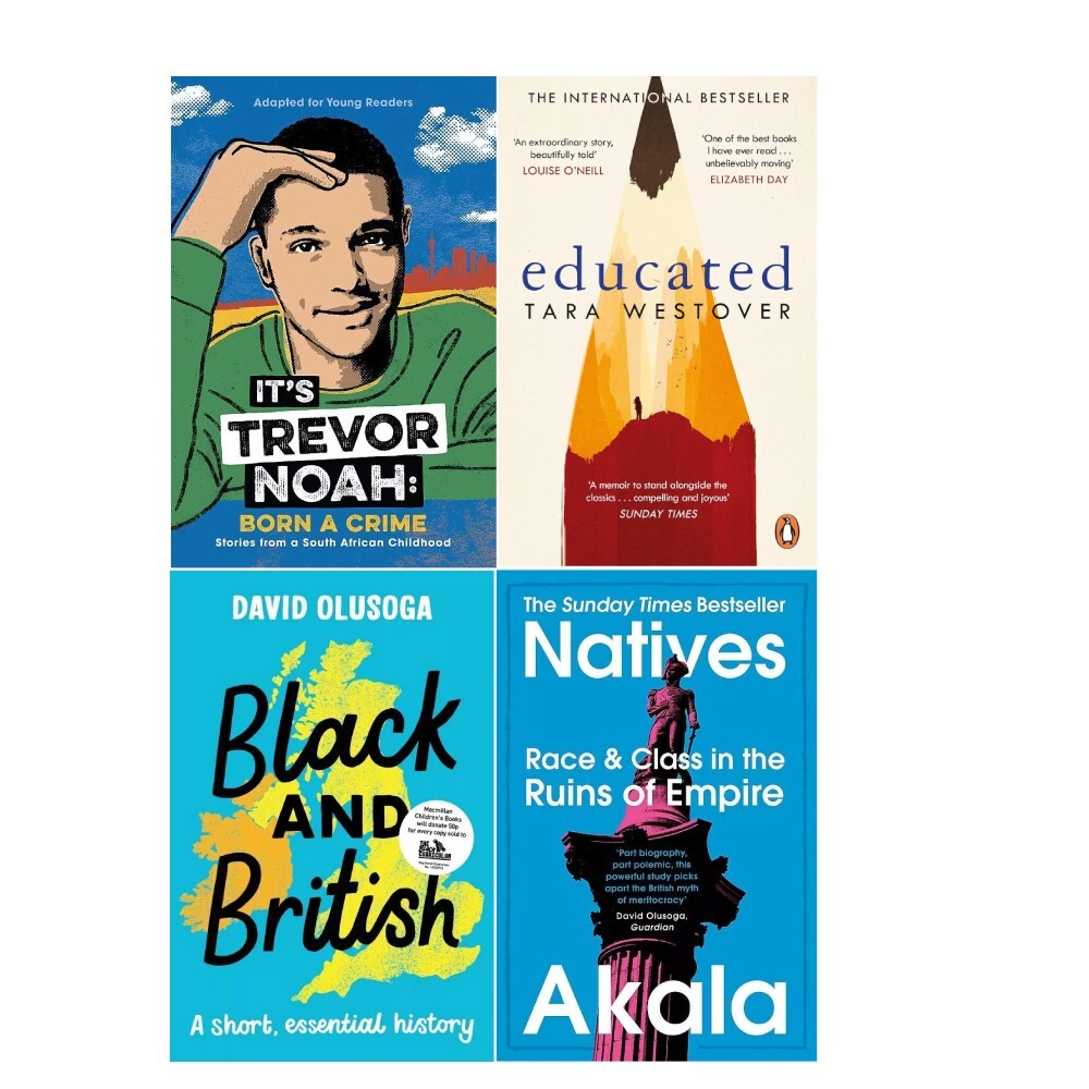 It's Trevor Noah Born a Crime, Educated, Black and British, Natives 4 Books Set